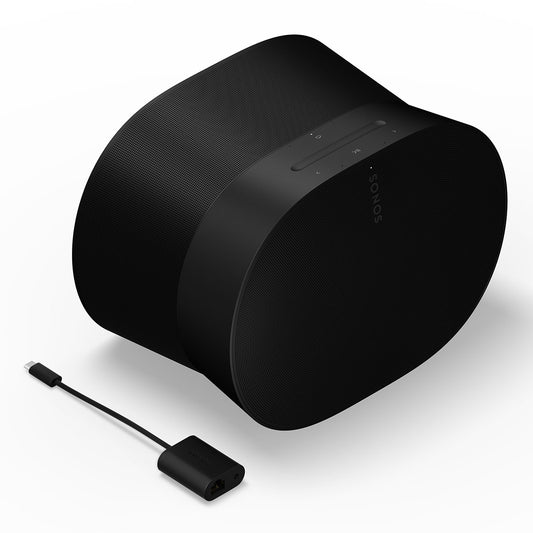 Sonos Era 300 Voice-Controlled Wireless Bluetooth Smart Speaker with Split Combo Cable Adapter with Ethernet and 3.5 mm Jack (Black)