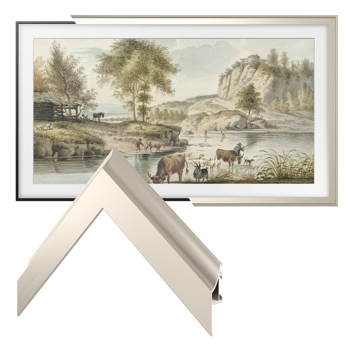 Deco TV Frames Alloy Scoop - Pale Gold Bezel Compatible ONLY with Samsung The Fr hotsell