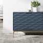 BDI Ripple 7629 4-Door Storage Credenza (Ocean with Brass Base)