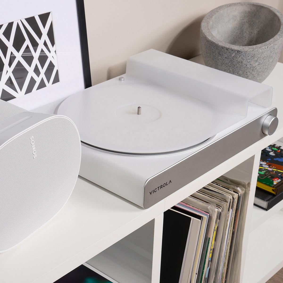 Victrola Stream Turntable - Works with Sonos (Pearl)