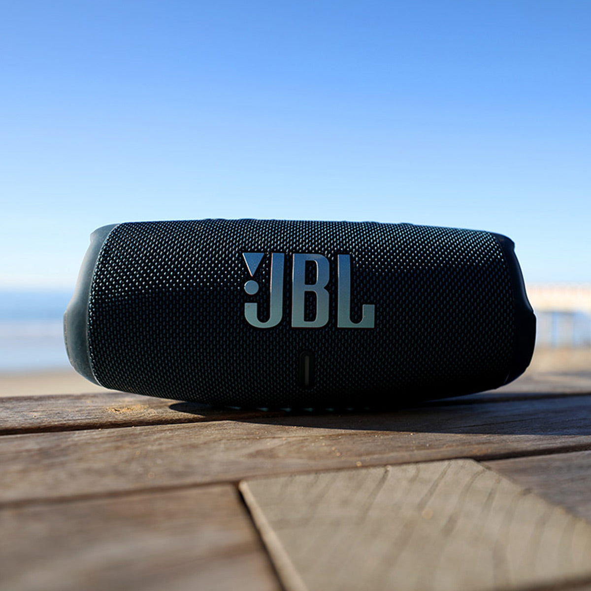 JBL Charge 5 Waterproof Portable Bluetooth Speaker with gSport Carbon Fiber Case (Blue)