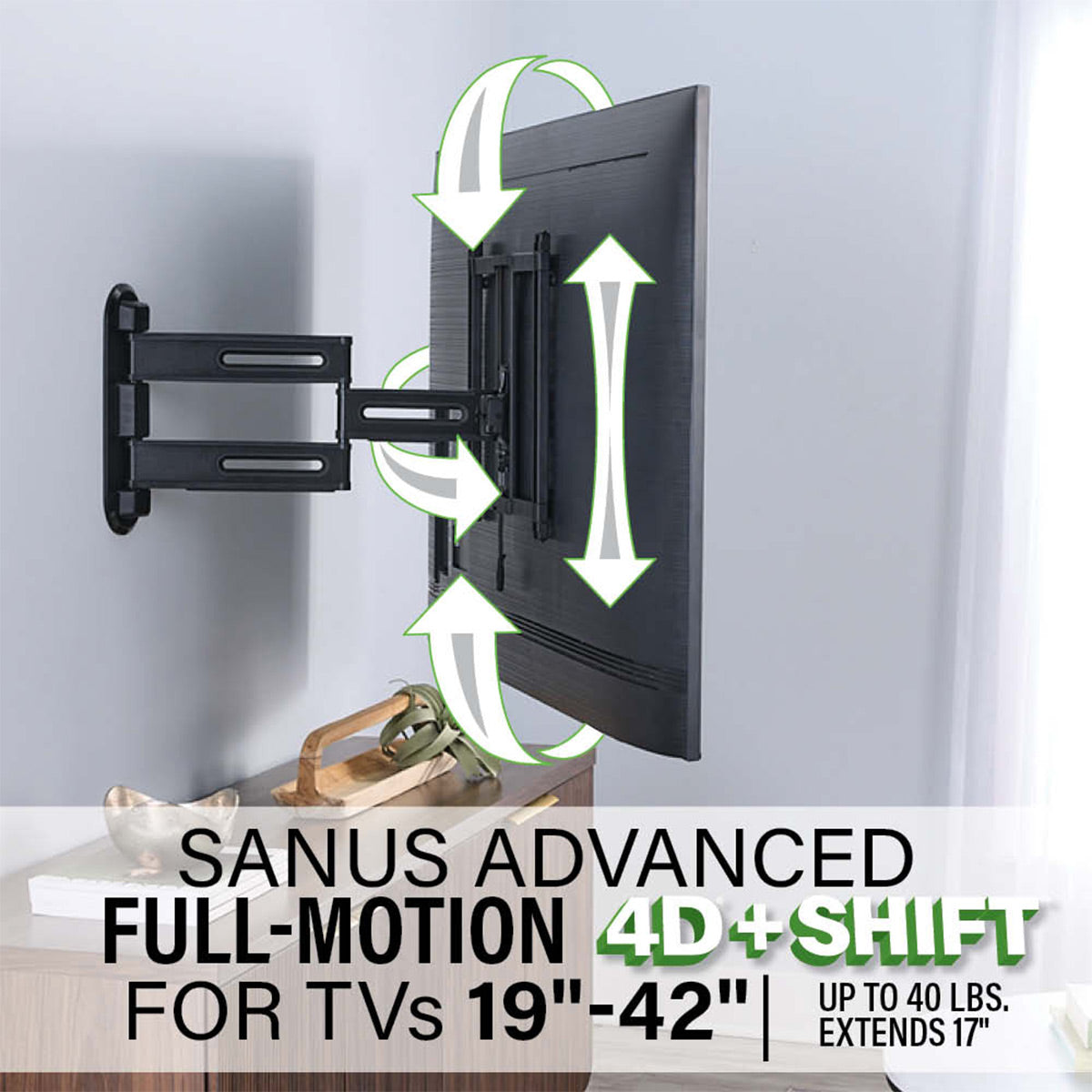 Sanus VSF817-B2 Premium Full-Motion Mount for 19" - 43" TV