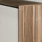 Salamander Chameleon Collection Barcelona 339 Triple Speaker Integrated Cabinet (Natural Walnut with White Glass Doors)