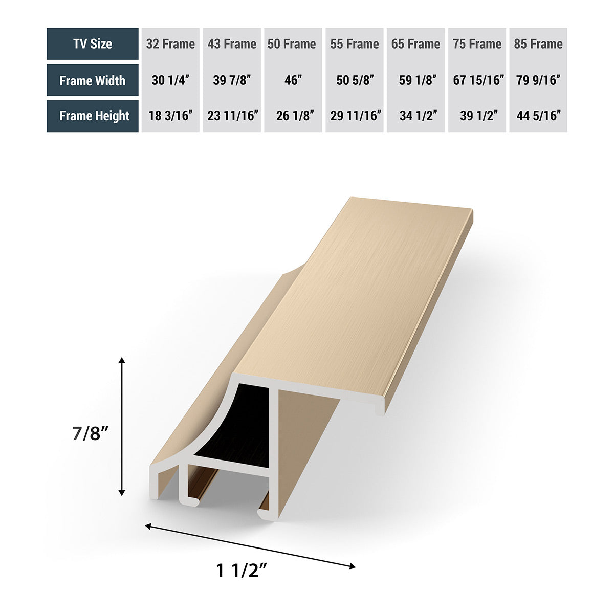 Deco TV Frames 65 Customizable Alloy Scoop Frame for Samsung The