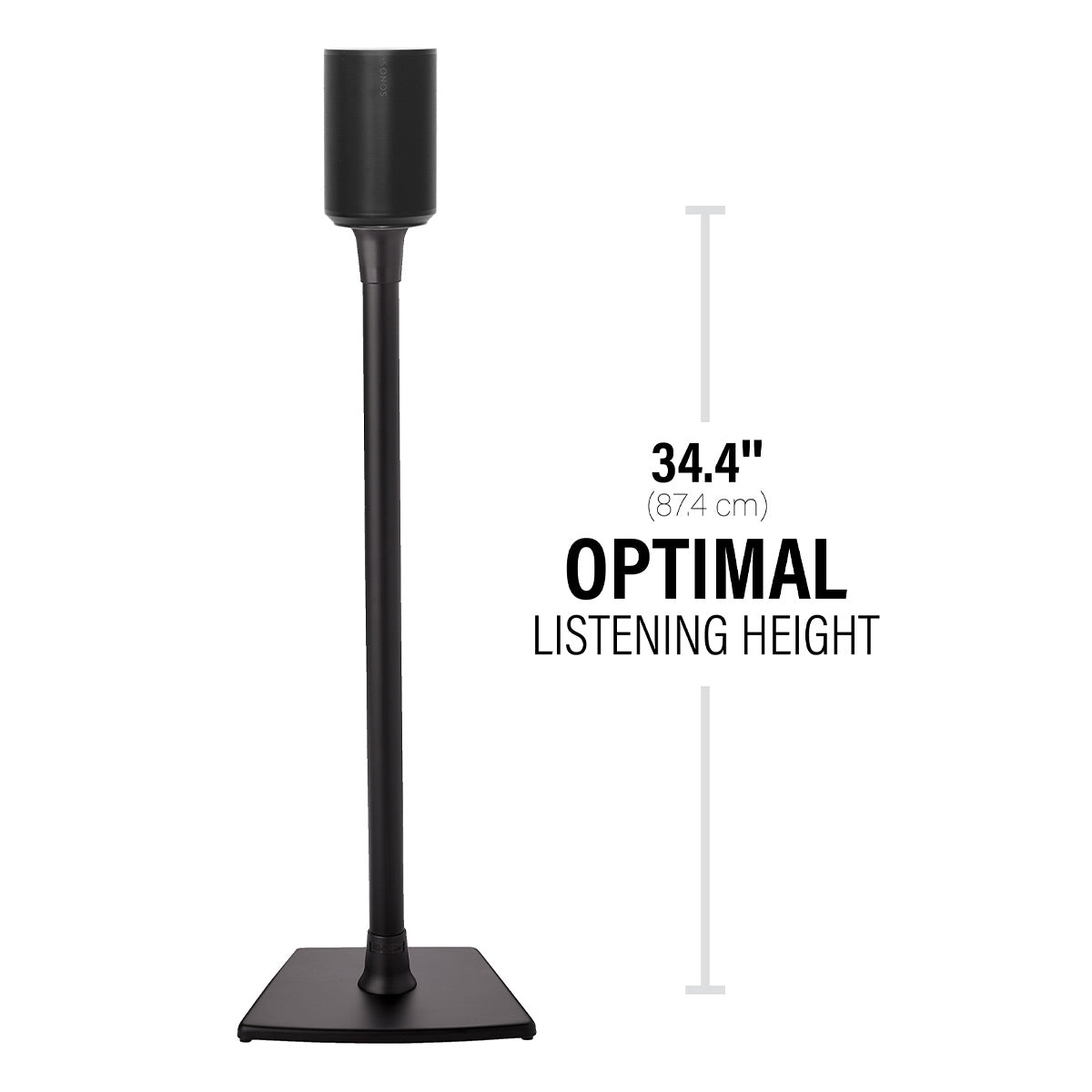 Sanus Fixed-Height Speaker Stands for Sonos Era 100 - Pair (Black)