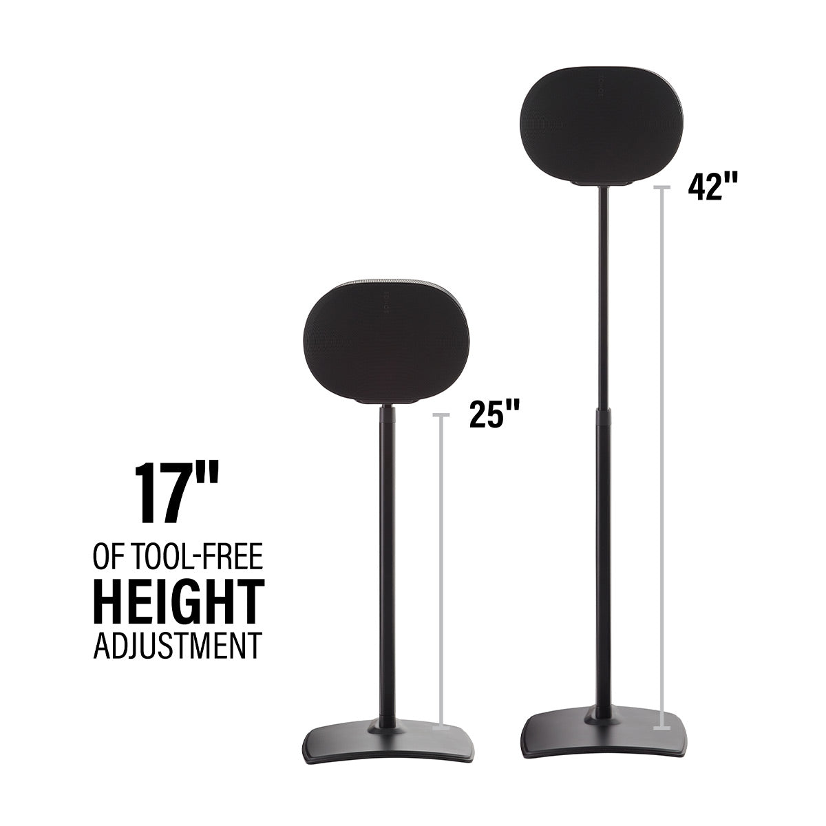 Sanus Height-Adjustable Speaker Stands for Sonos Era 300 - Pair (Black)