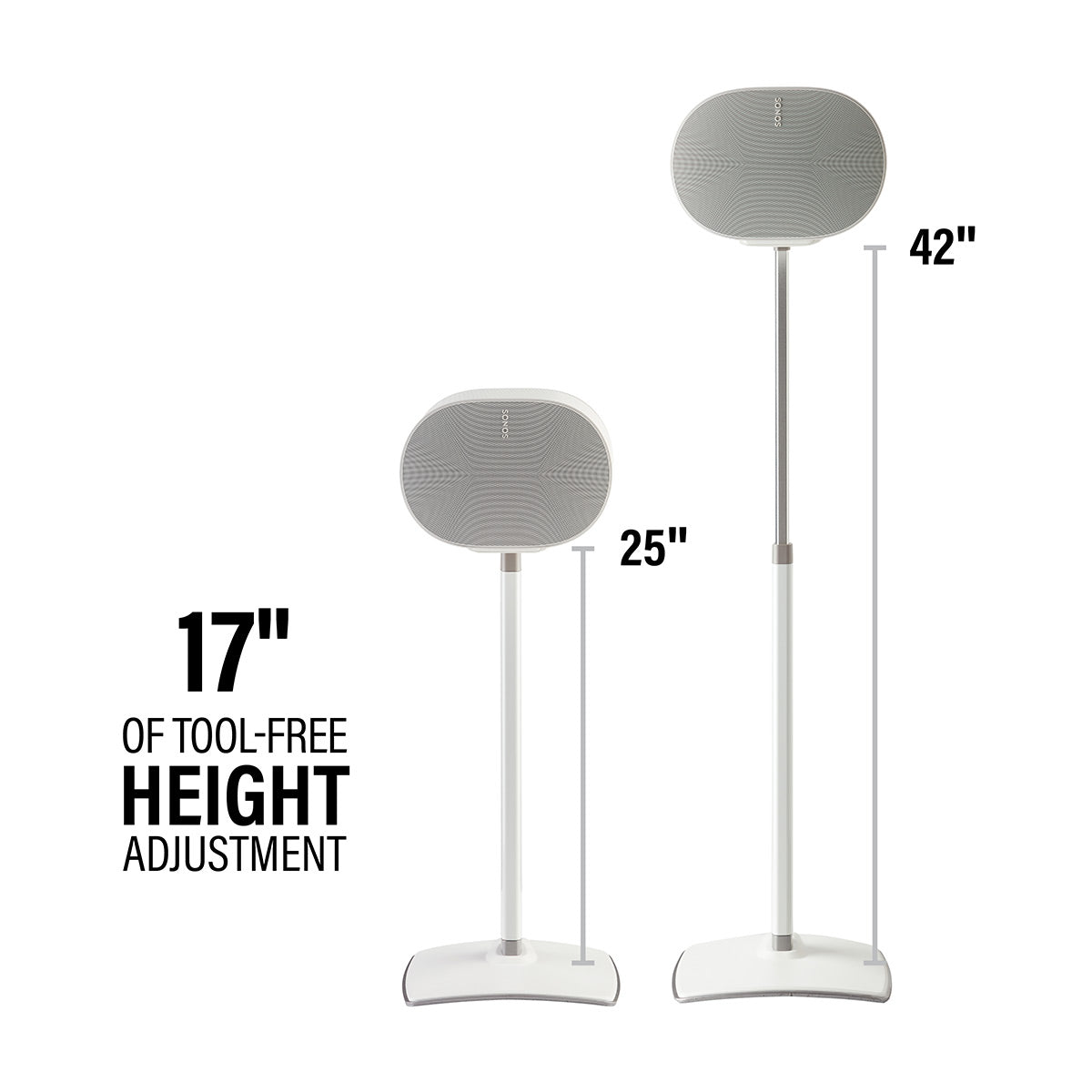 Sanus Height-Adjustable Speaker Stands for Sonos Era 300 - Pair (White)