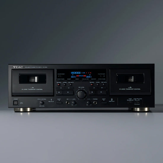 TEAC W-1200 Dual Cassette Player and Recorder with Pitch Control, Mic Input, and USB Out <a href=