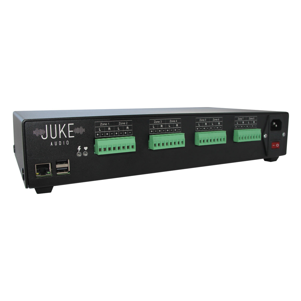 Juke Audio Juke-8 8 Zone Multi-Room Audio Amplifier with Airplay 2, Spotify Connect, & DLNA