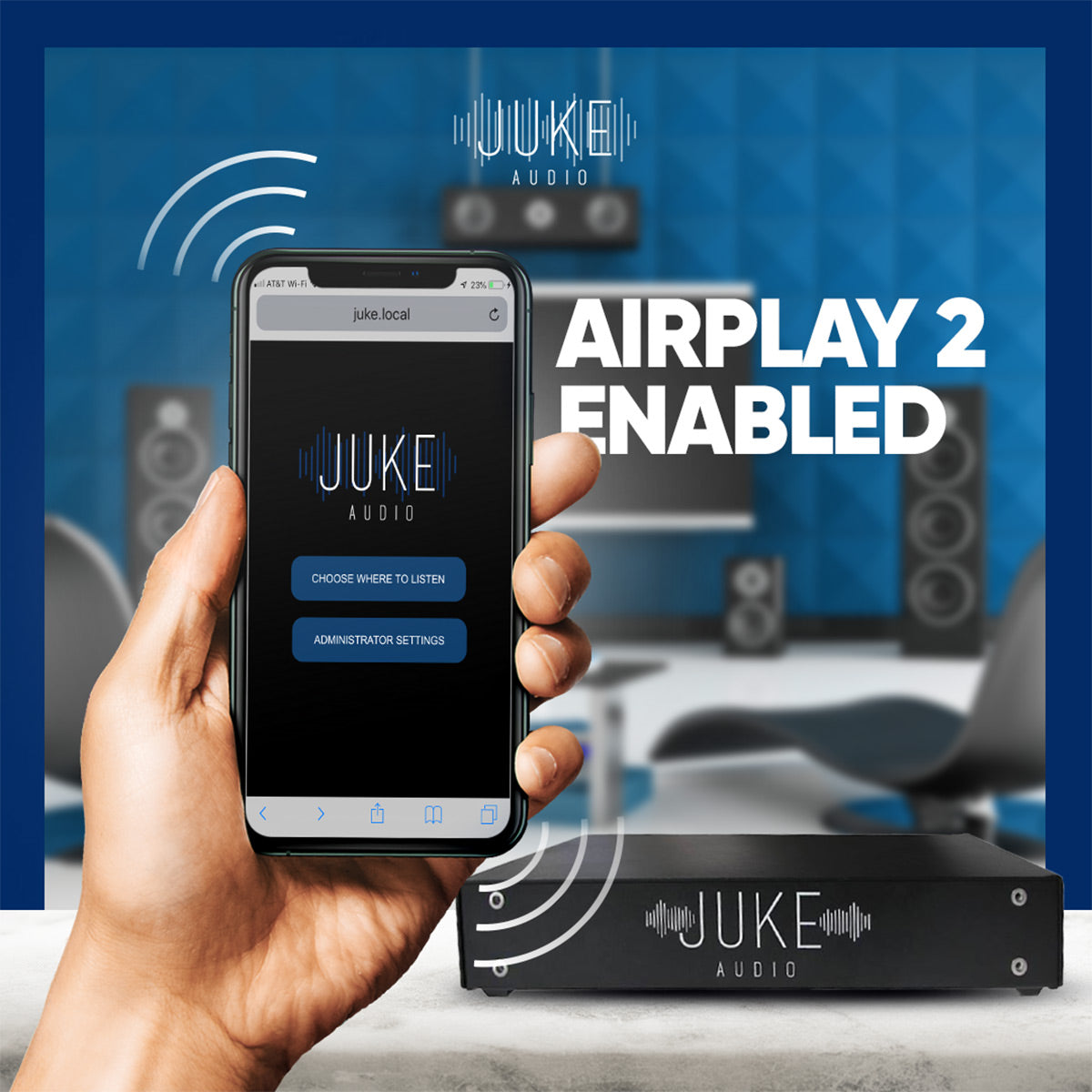 Juke Audio Juke-8 8 Zone Multi-Room Audio Amplifier with Airplay 2, Spotify Connect, & DLNA