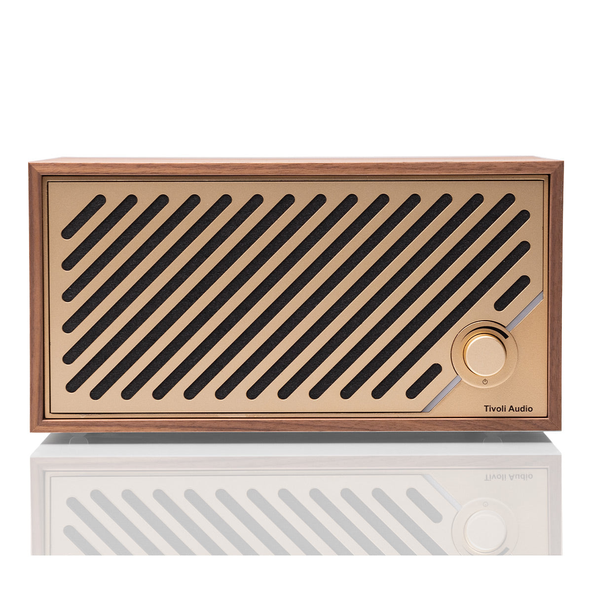 Tivoli Audio Model Two Digital Bluetooth Speaker with Built-In Airplay2, Chromecast, and Wi-Fi (Walnut/Gold)