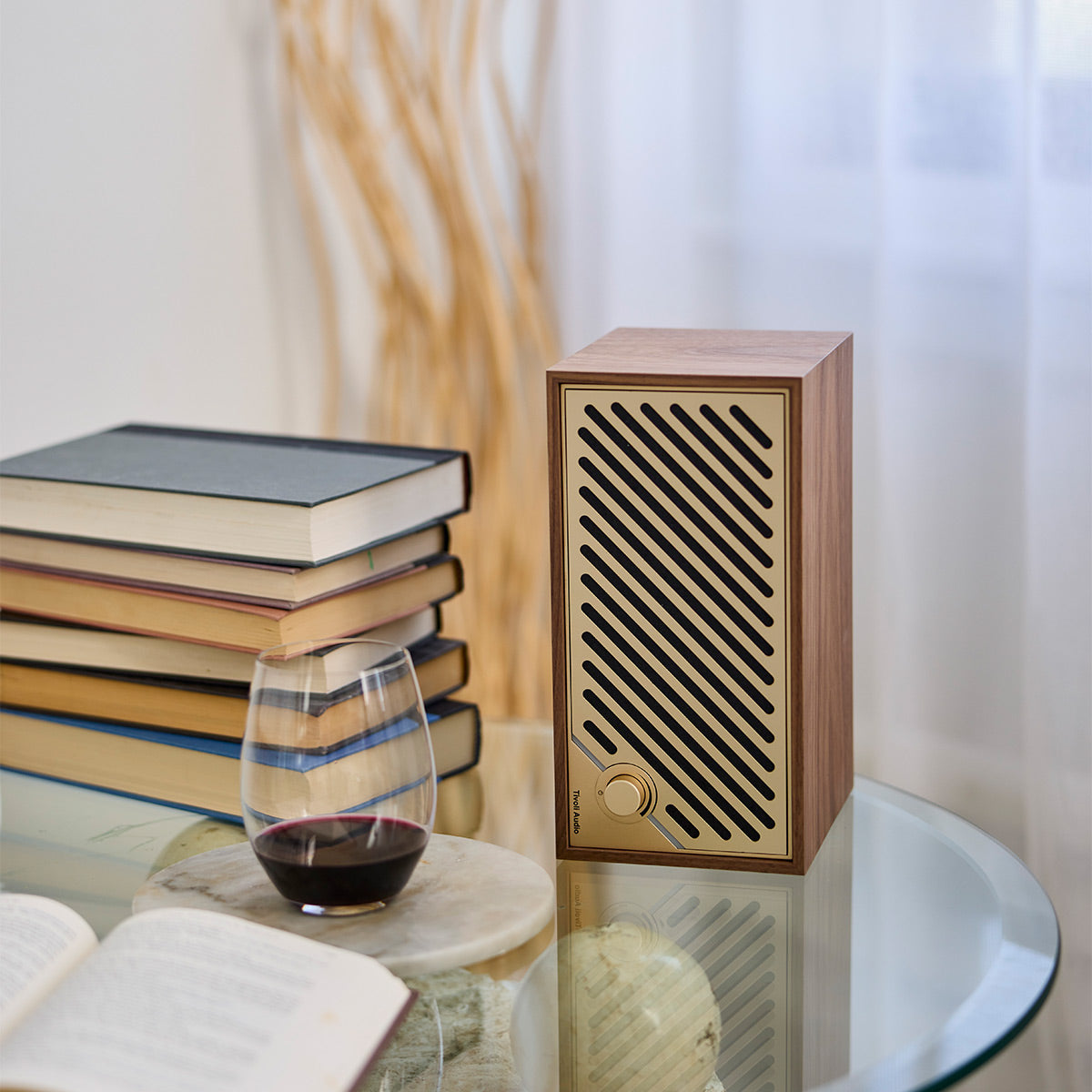 Tivoli Audio Model Two Digital Bluetooth Speaker with Built-In Airplay2, Chromecast, and Wi-Fi (Walnut/Gold)