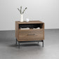 BDI LINQ 9182 28&rdquo; Nightstand with Sliding Shelves and Integrated Power Station (Natural Walnut)