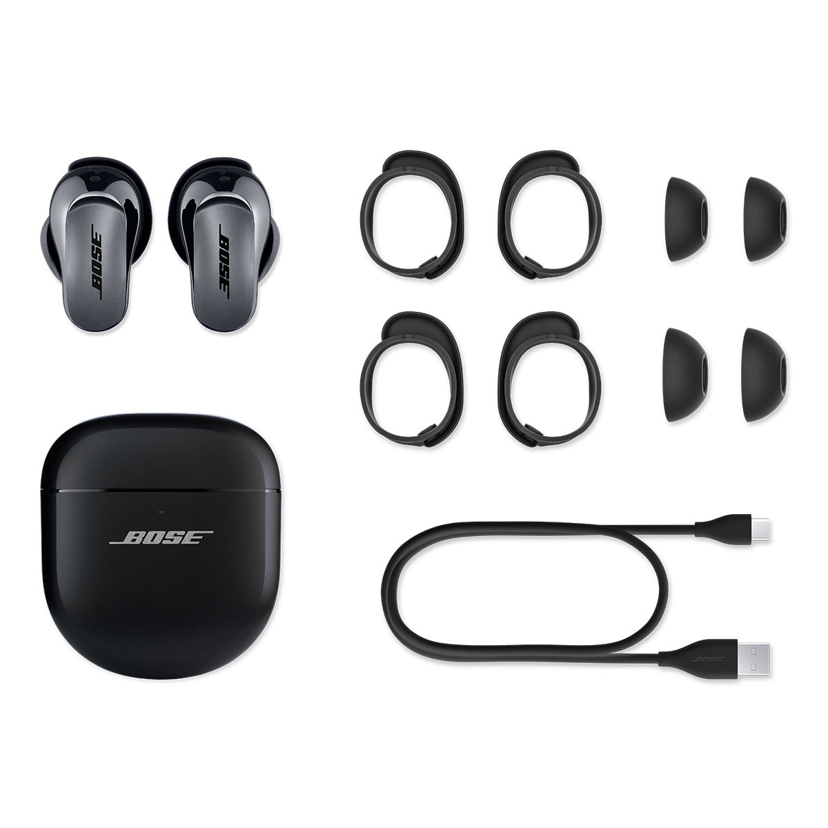 Bose QuietComfort Headphones with Active Noise Cancellation with QuietComfort Ultra Wireless Noise Cancelling Earbuds (Black)