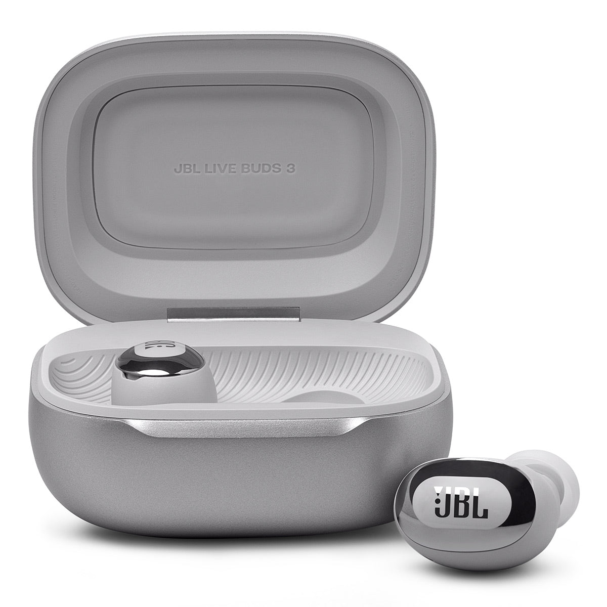 JBL Live Buds 3 True Wireless Noise Cancelling Earbud Bundle with gSport Case (Silver)