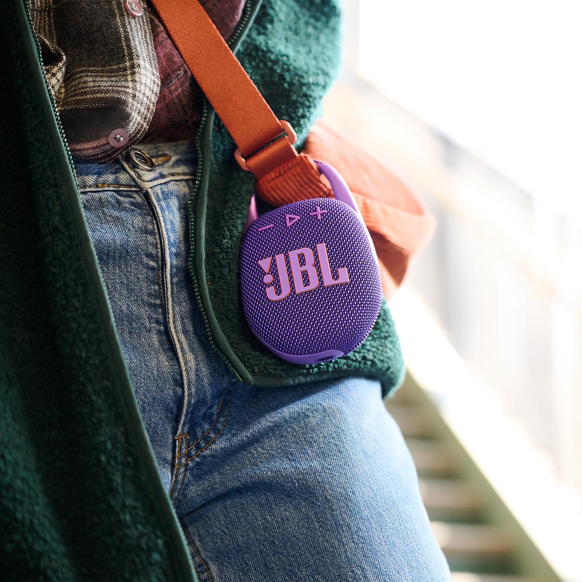 JBL Clip 5 Ultra Portable Bluetooth Speaker with gSport Silicone Sleeve (Purple)