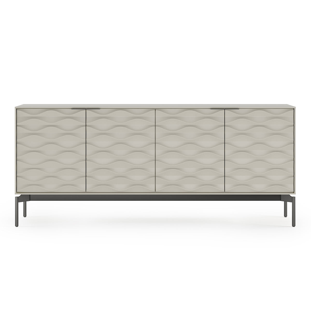 BDI Ripple 7629 4-Door Storage Credenza (Stone with Carbon Base)