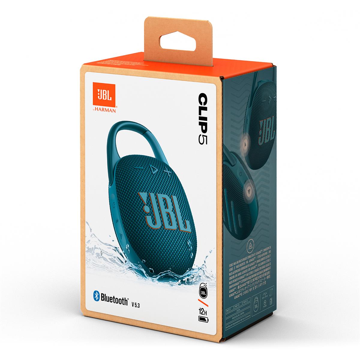 JBL Clip 5 Ultra Portable Bluetooth Speaker with gSport Silicone Sleeve (Blue)