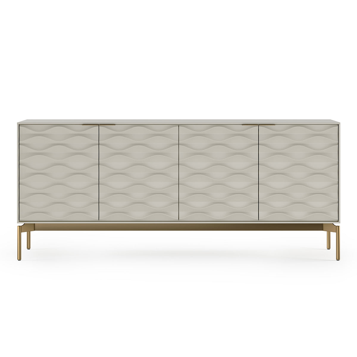 BDI Ripple 7629 4-Door Storage Credenza (Stone with Brass Base)