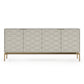 BDI Ripple 7629 4-Door Storage Credenza (Stone with Brass Base)