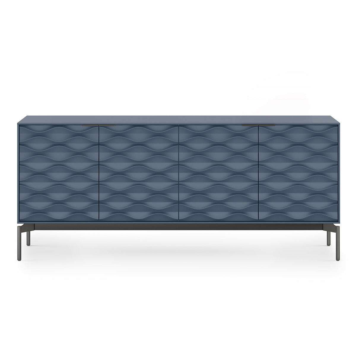 BDI Ripple 7629 4-Door Storage Credenza (Ocean with Carbon Base)