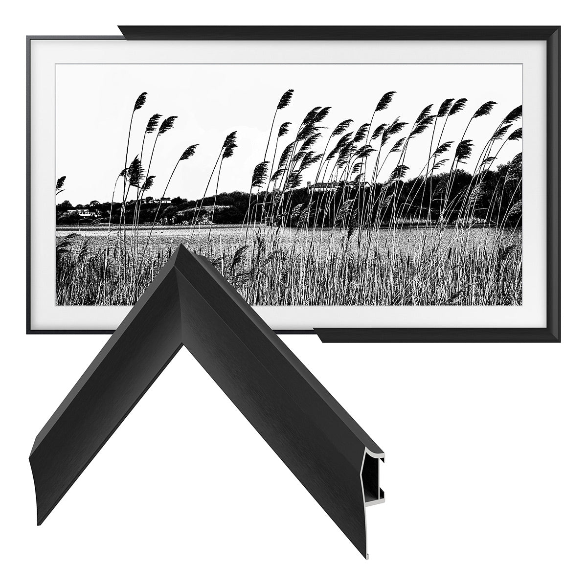 Deco TV Frames 75" Alloy Prismatic Frame for Samsung The Frame TV 2021-2024 (Anodized Black)