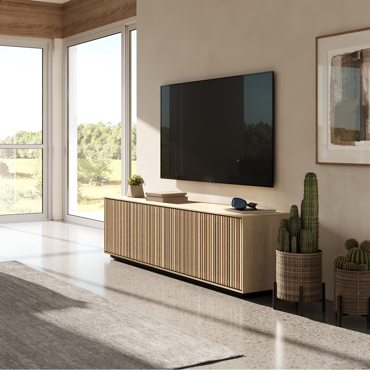 BDI Profile 8479 Quad Console (Washed Oak)