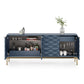 BDI Ripple 7629 4-Door Storage Credenza (Ocean with Brass Base)