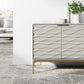 BDI Ripple 7629 4-Door Storage Credenza (Stone with Brass Base)