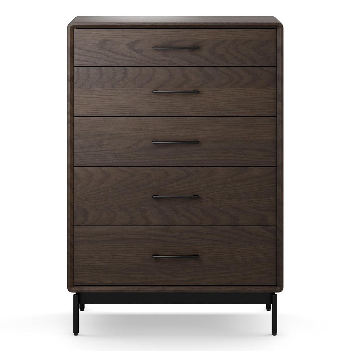 BDI LINQ 9185 Storage Chest with 5 Self-Closing Drawers and Metal Base (Toasted Oak)