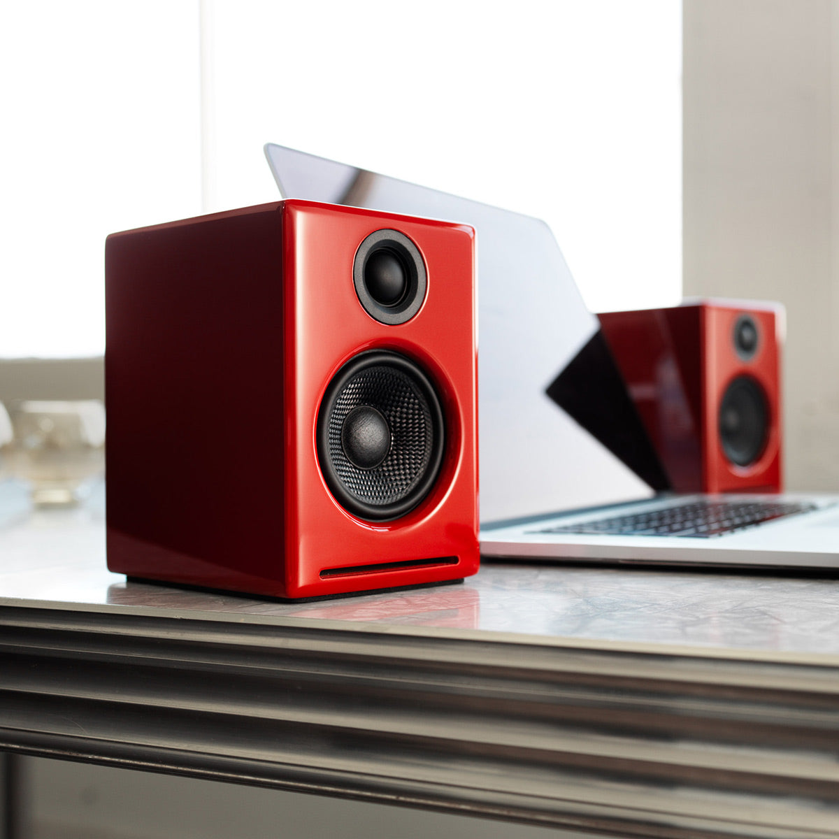 Audioengine A2+ Premium Powered Wireless Desktop Speakers - Pair (Red)