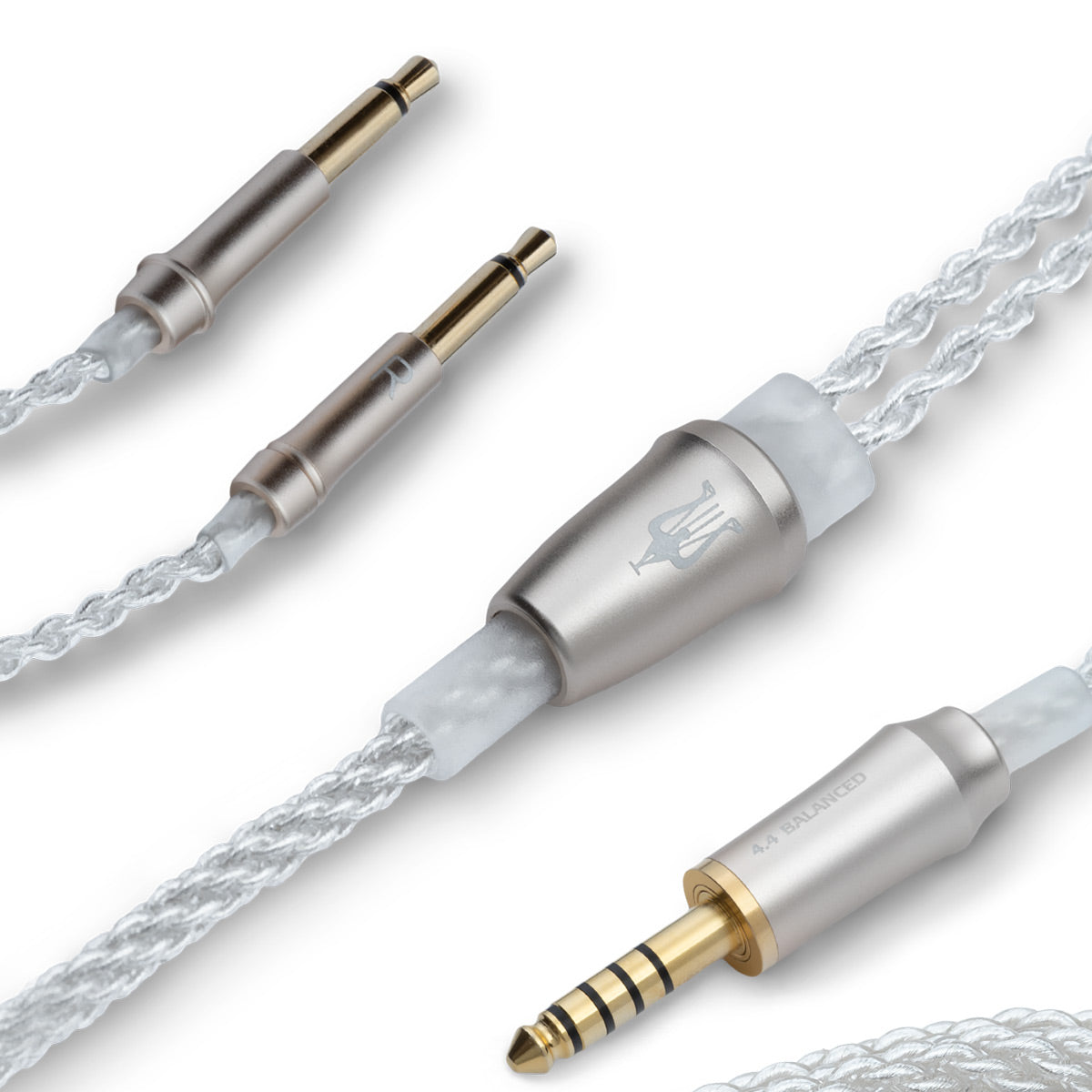 Meze Audio Mono 3.5mm to Balanced 4.4mm Silver-Plated Headphone Cable - 3.9ft.