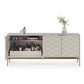 BDI Ripple 7629 4-Door Storage Credenza (Stone with Brass Base)