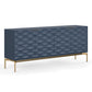 BDI Ripple 7629 4-Door Storage Credenza (Ocean with Brass Base)