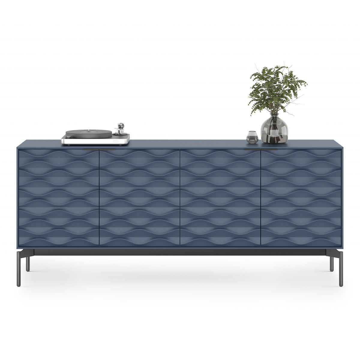 BDI Ripple 7629 4-Door Storage Credenza (Ocean with Carbon Base)