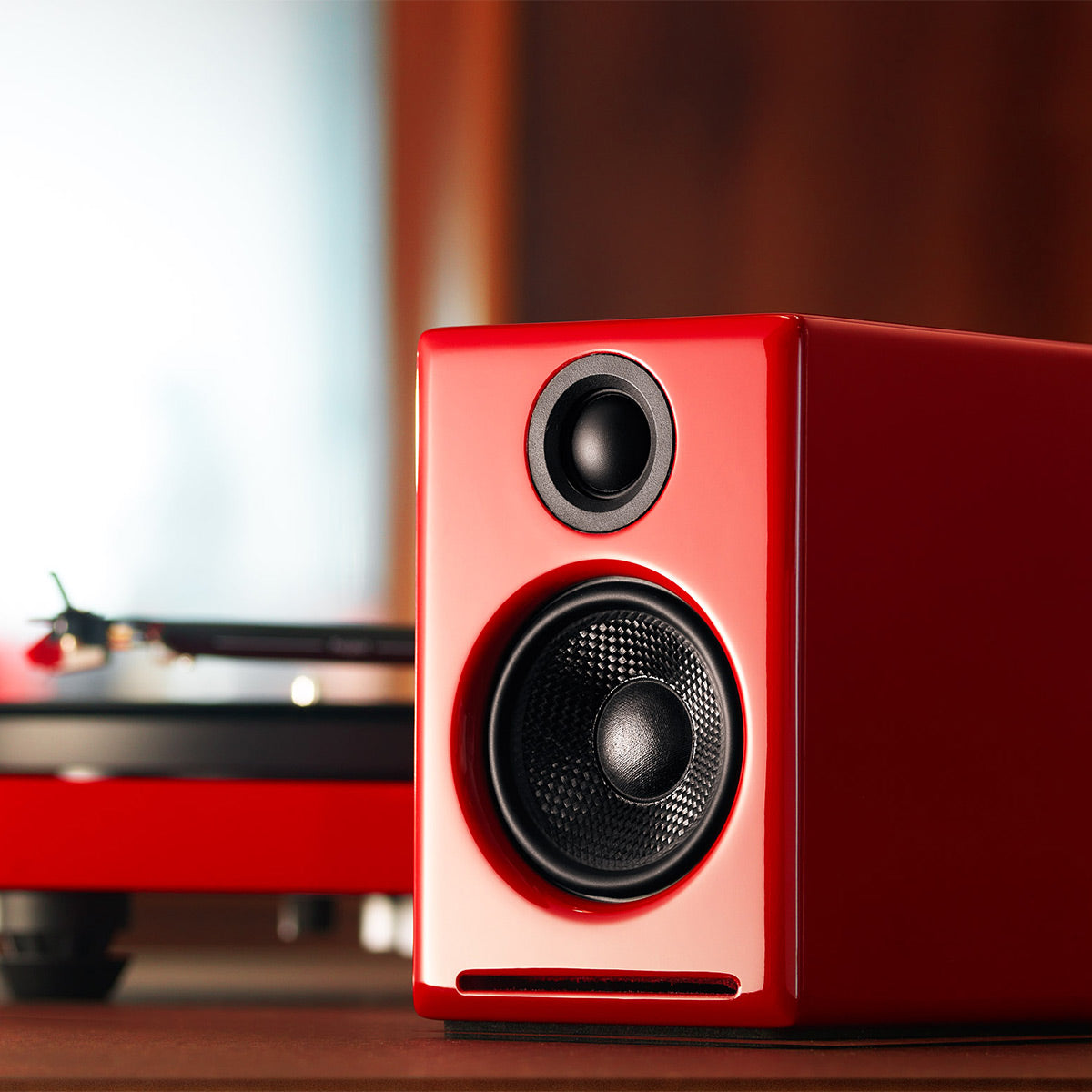 Audioengine A2+ Premium Powered Wireless Desktop Speakers - Pair (Red)