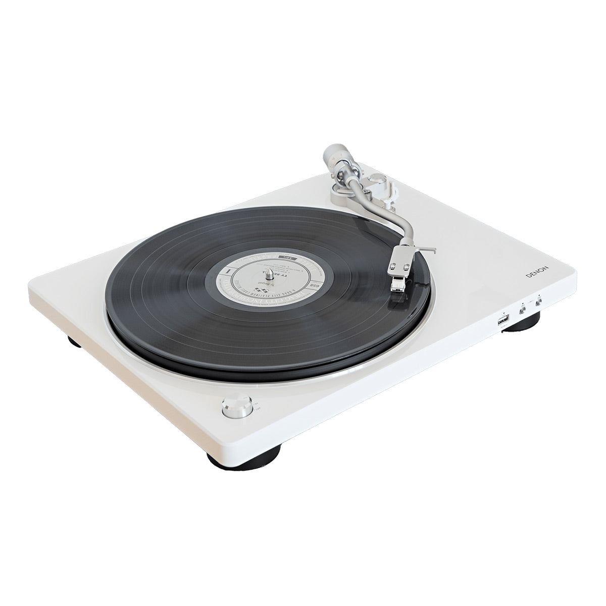 Denon DP-450USB Hi-Fi Turntable with Speed Sensor and USB Encoder (White)