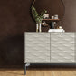 BDI Ripple 7629 4-Door Storage Credenza (Stone with Carbon Base)