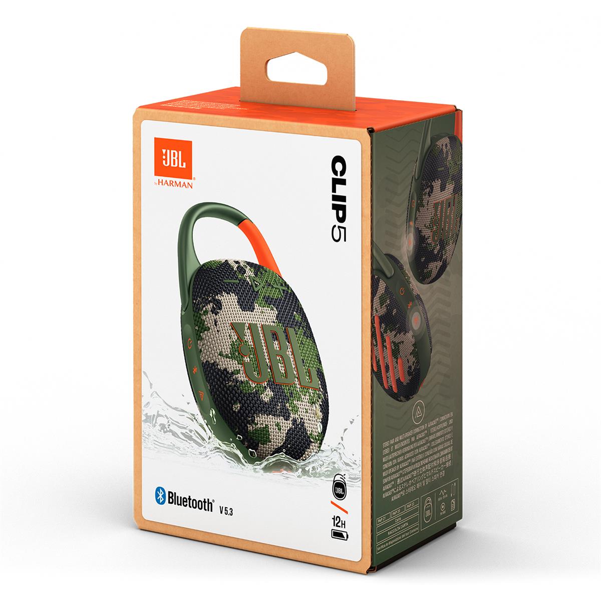 JBL Clip 5 Portable Waterproof Bluetooth Speaker (Camo)