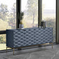 BDI Ripple 7629 4-Door Storage Credenza (Ocean with Brass Base)