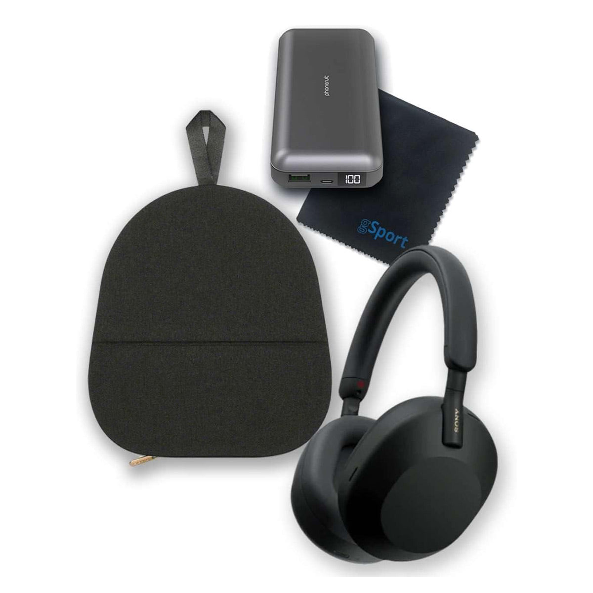 Sony WH-1000XM5 Wireless Noise Cancelling Over-Ear Headphones Bundle with gSport Accessory Kit (Black)