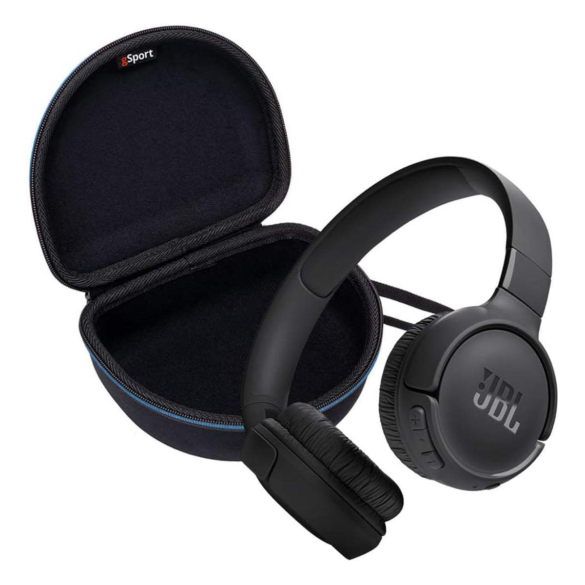 JBL Tune 520BT Wireless On Ear Bluetooth Headphone Bundle with gSport Case (Black)