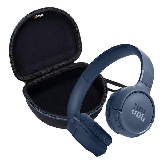 JBL Tune 520BT Wireless On Ear Bluetooth Headphone Bundle with gSport Case (Blue)