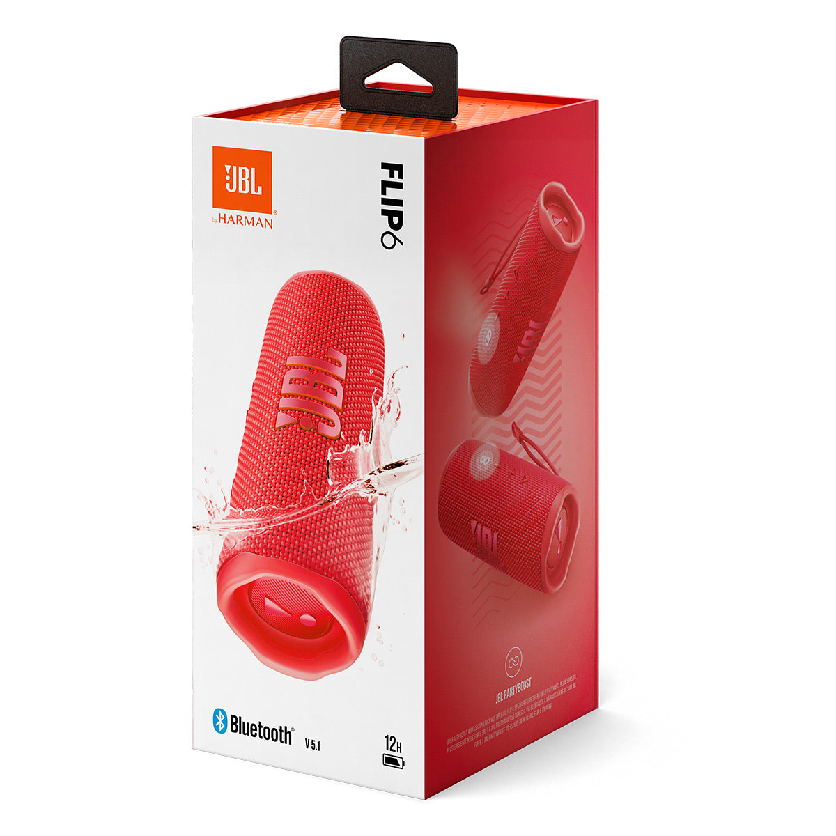 JBL Flip 6 Waterproof Portable Speaker with gSport Silicone Sleeve (Red)