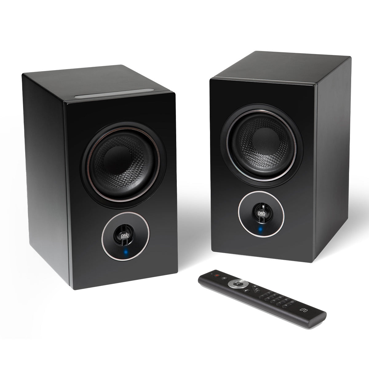 PSB Alpha iQ Streaming Powered Speakers with BluOS & Bluesound RC1 Remote Control