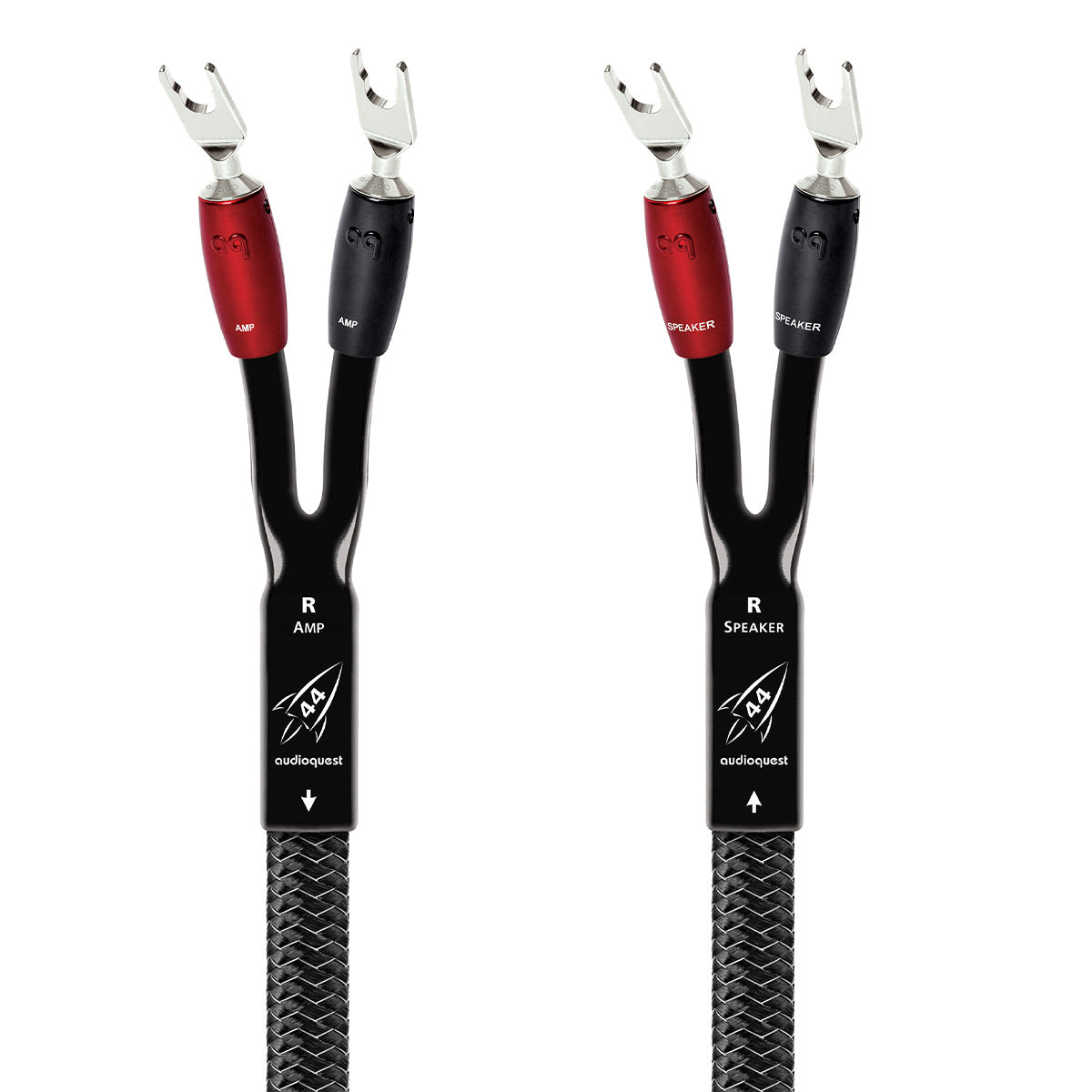 AudioQuest Rocket 44 Full-Range Speaker Cable with Silver Multi-Spade Connections - Pair (15 ft.)