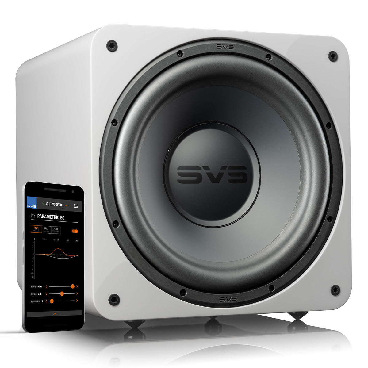 SVS SB-1000 Pro Sealed Subwoofer with SoundPath Wireless Audio Adapter (Piano Gloss White)