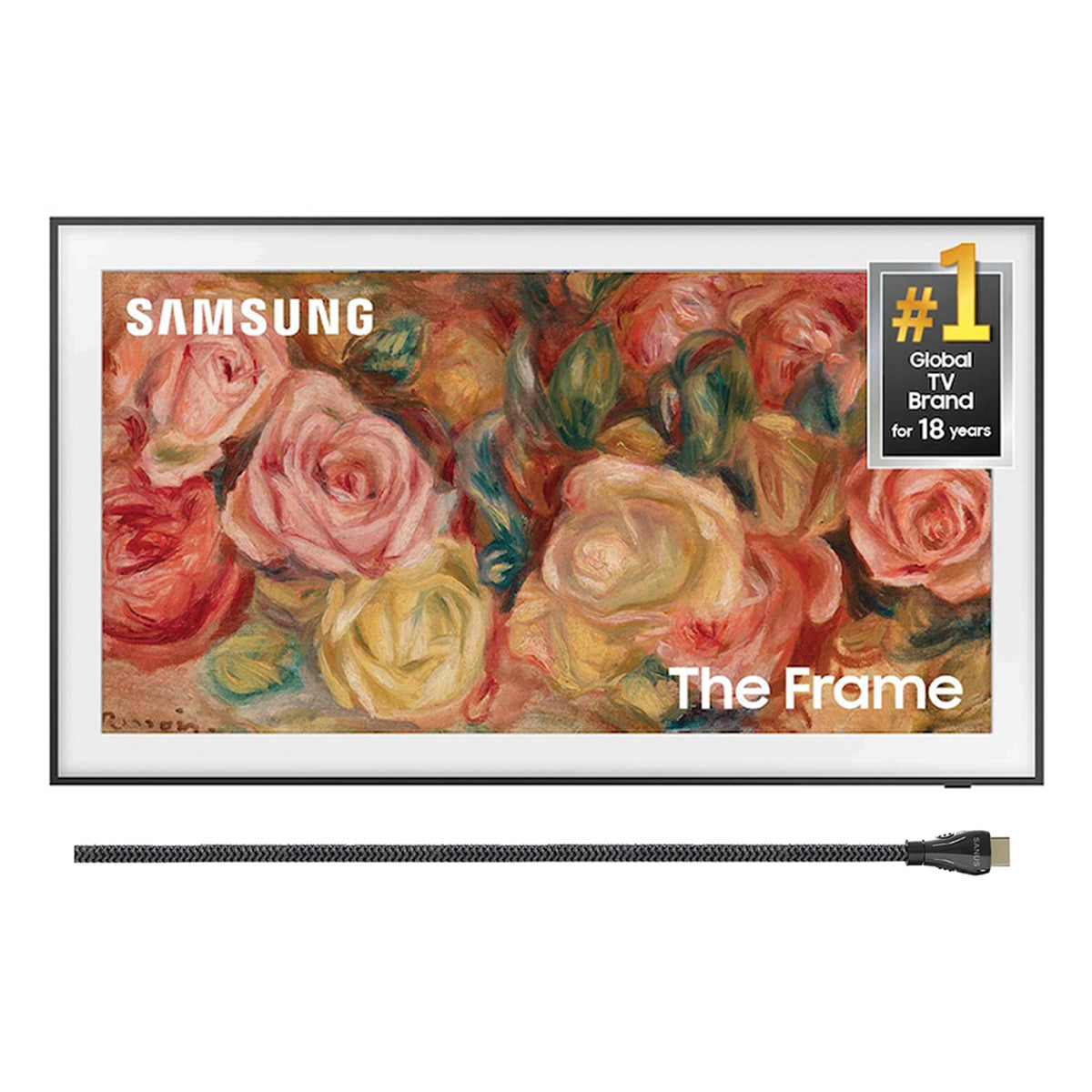 Samsung LS03D 55" 4K The Frame QLED HDR Smart TV with Slim-Fit Wall Mount & 8K HDMI Cable