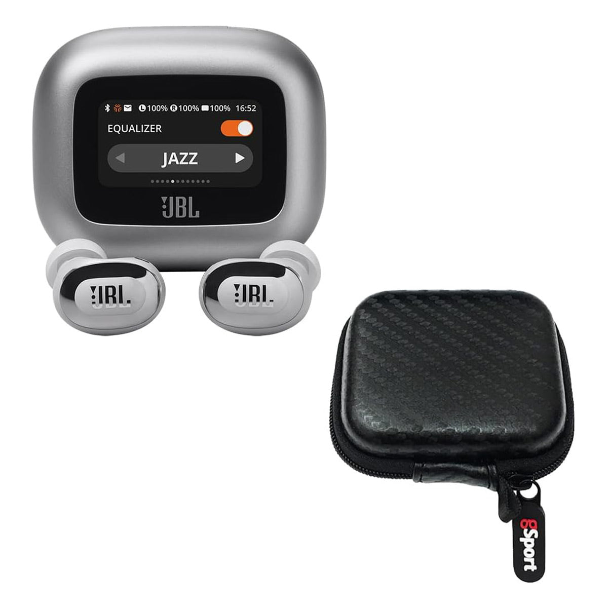 JBL Live Buds 3 True Wireless Noise Cancelling Earbud Bundle with gSport Case (Silver)