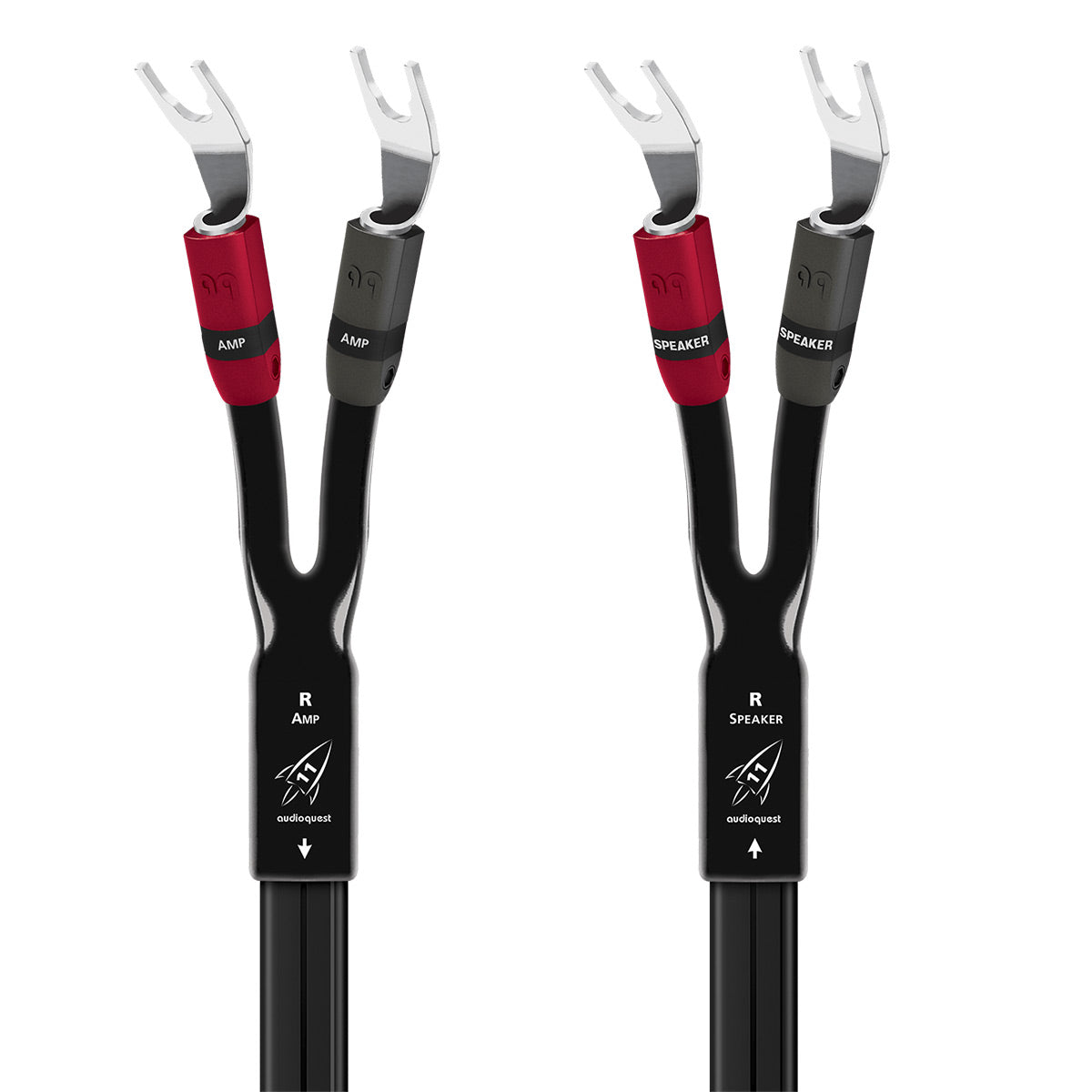 AudioQuest Rocket 11 Full-Range Speaker Cable with Silver Multi-Spade Connections - 10 ft. (3.0m)